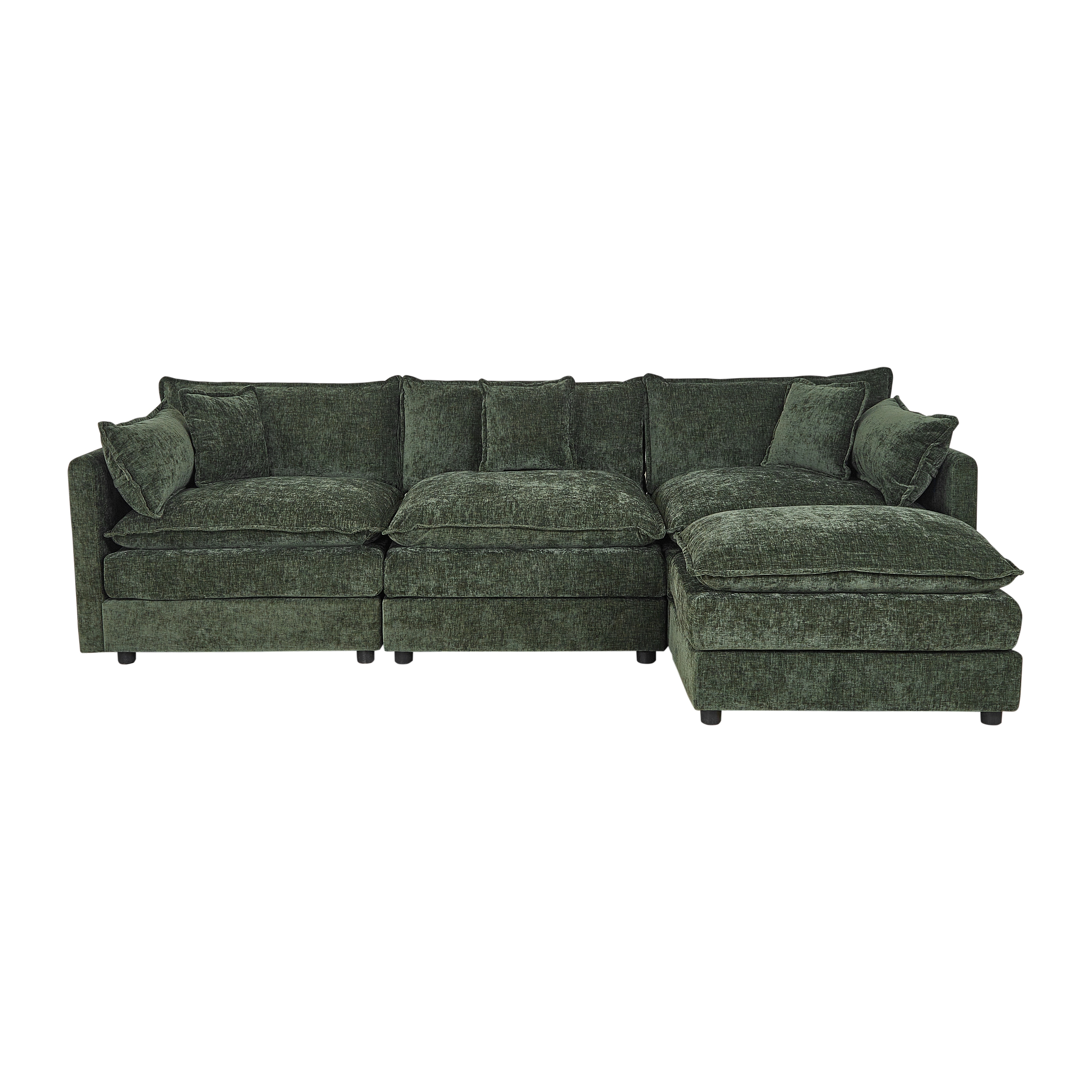 3-person green sofa plus 1 footrest 3-person green sofa plus 1 footrest